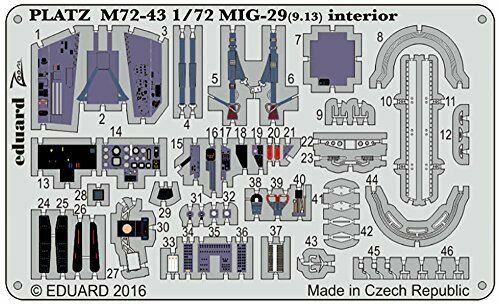 Platz 1/72 Mig-29 9.13 Fulcrumc Kit de modèle intérieur en plastique