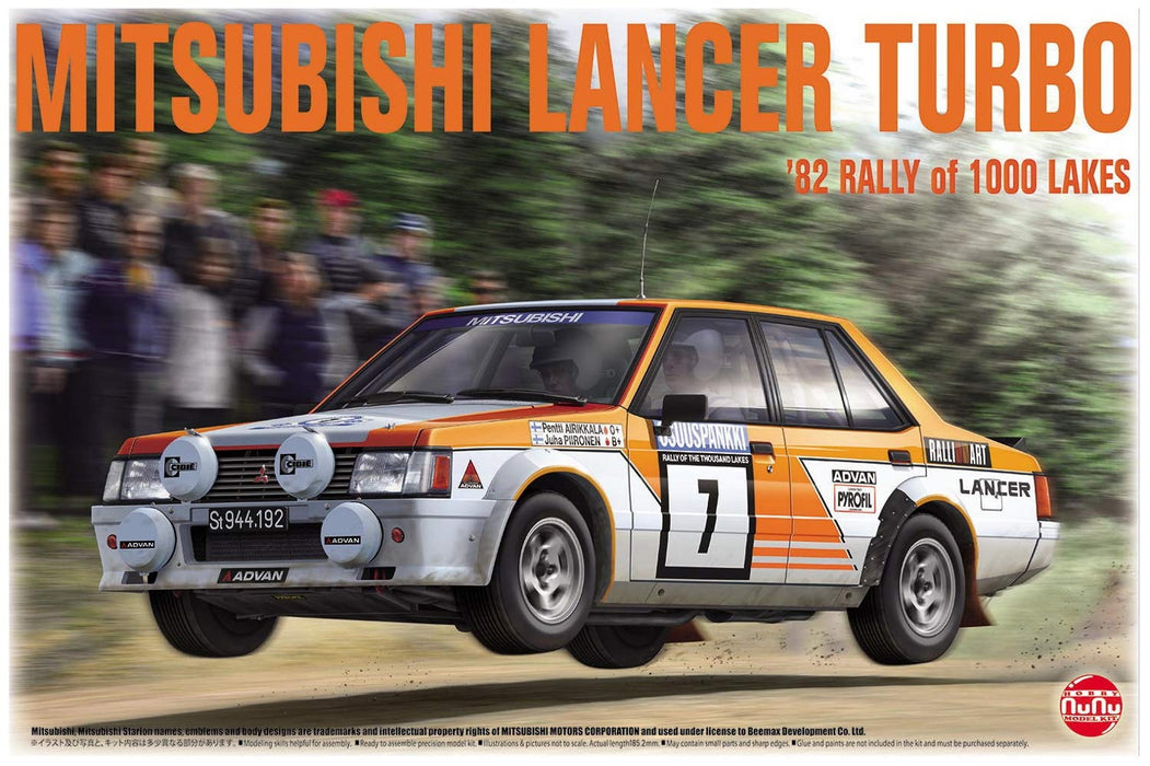 Platz/Nunu 1/24 Racing Series Mitsubishi Lancer Turbo 1982 1000 Lake Rally Kunststoffmodell Pn24018