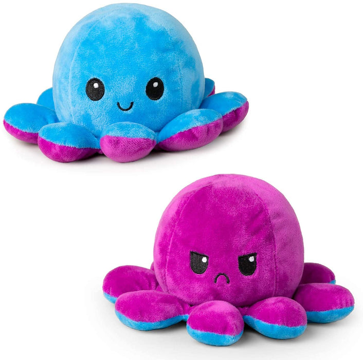 Seinal Reversible Octopus Angry Face And Laughing Face (Blue Purple) Stuffed Animal From Japan
