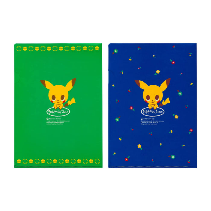 POKEMON CENTER ORIGINAL - Ensemble de dossiers transparents A4 - 2 pièces Pokemon Time