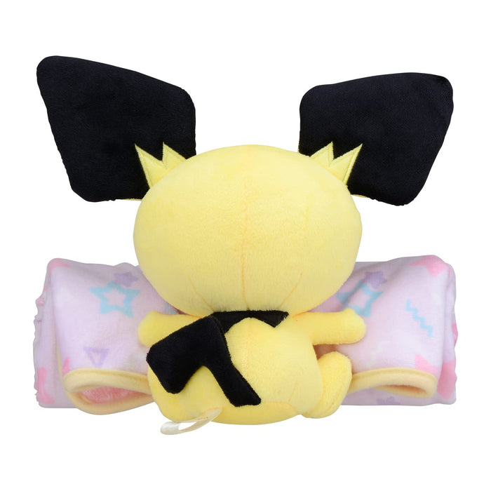 Pokemon Center Original Mini Blanket With Plush Mascot Pichu Everyday Happiness