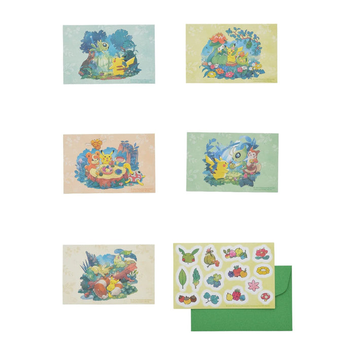 POKEMON CENTER ORIGINAL Mini Card 5 Pattern Set 'Geschenk vom Wald'