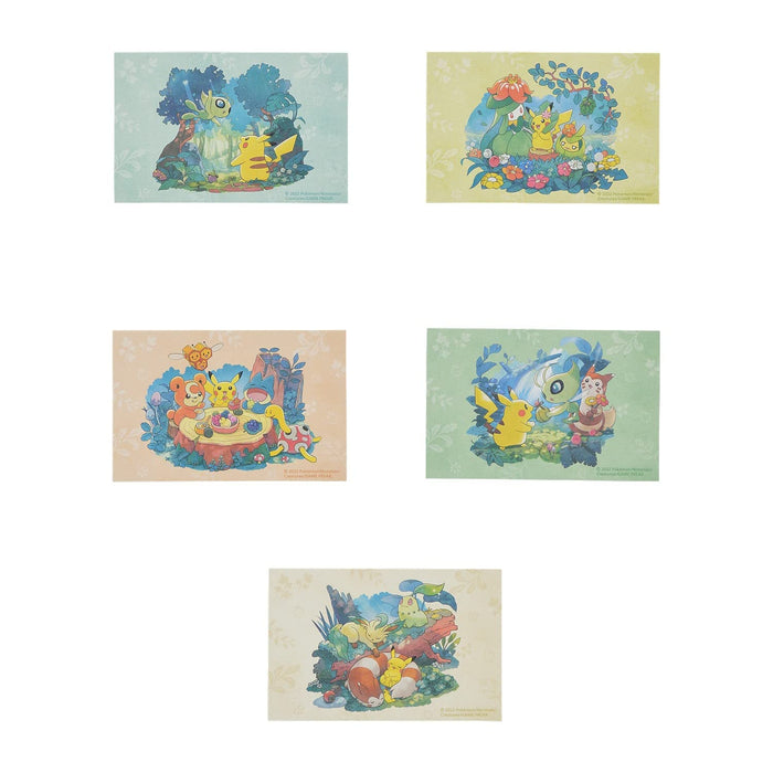 POKEMON CENTER ORIGINAL Mini Card 5 Pattern Set 'Gift From Forest'