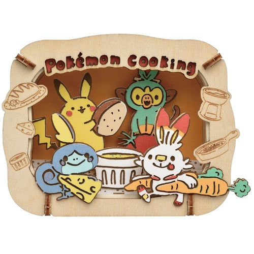 Pokemon Center Original Paper Theater Wood Style　Pokémon Cooking Japan Figure 4970381510732