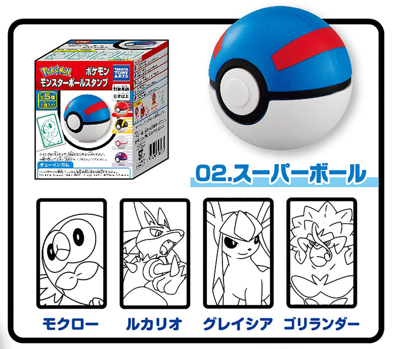 TAKARA TOMY ARTS Pokemon Pokeball Stempel 10 Stück Komplette Box