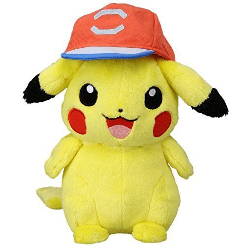 Pokemon Plush Doll Ash Ketchum's Pikachu Alola Cap Ver Takara Tomy - Japan Figure