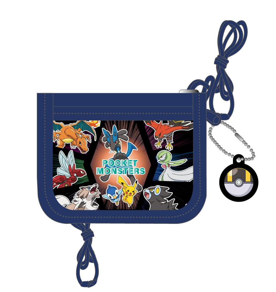 pokemon card holder wallet Pokemon Center Original Wallet With Neck Band Navy Blue
