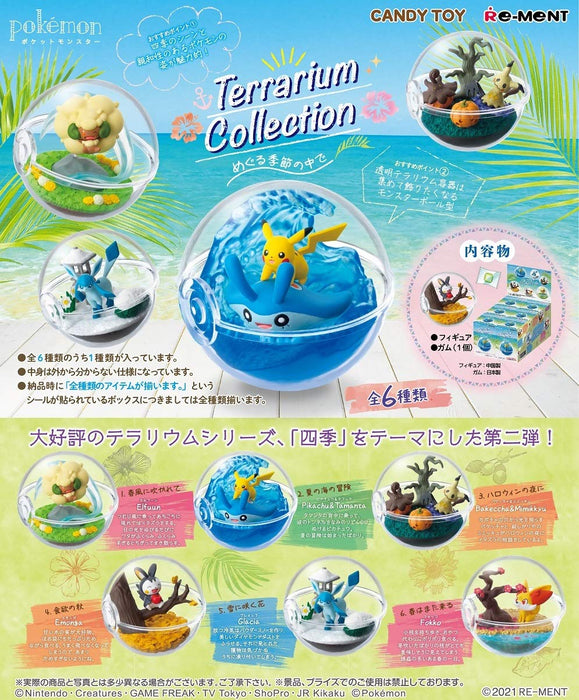 RE-MENT Pokemon Terrarium Collection – Wechsel der Jahreszeiten – 6-teilige Box