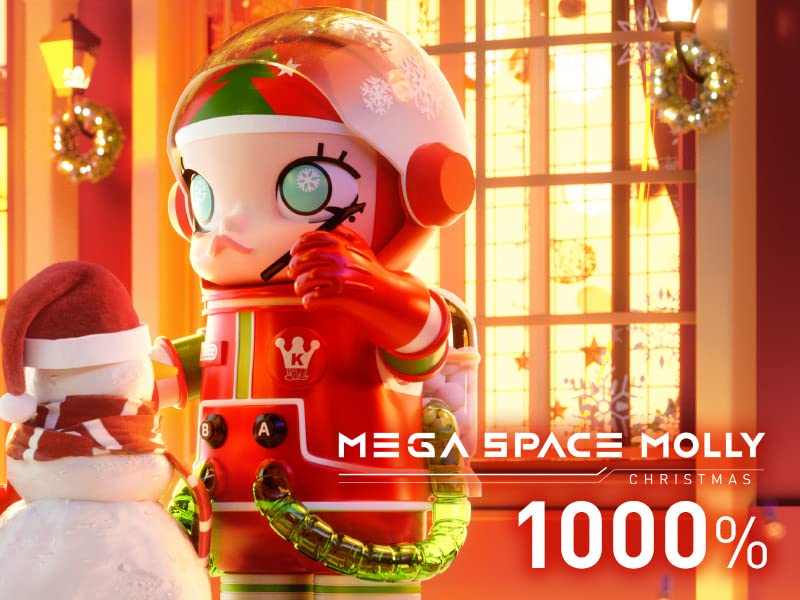 Pop Mart Mega Collection 1000% Space Molly Christmas Pvc Abs Painted Finished Figure