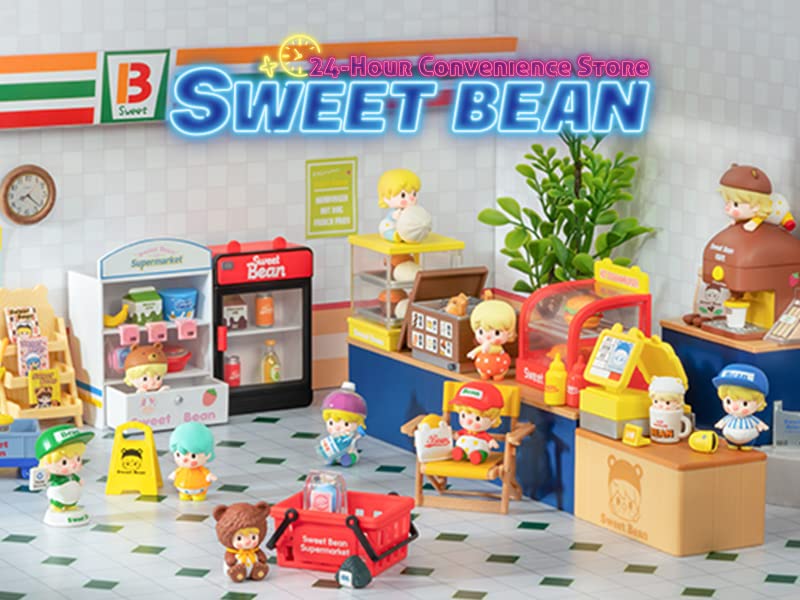 Pop Mart Sweet Bean Convenience Store Series Shopping Kit Pvc Abs Trading Figures 9 Piece Box