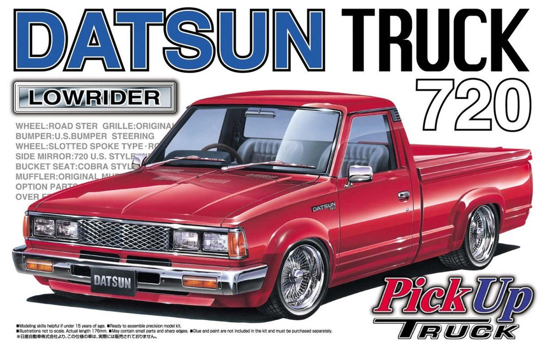 AOSHIMA 27790 Datsun Truck 720 Lowrider Pick Up Truck 1/24 Scale Kit