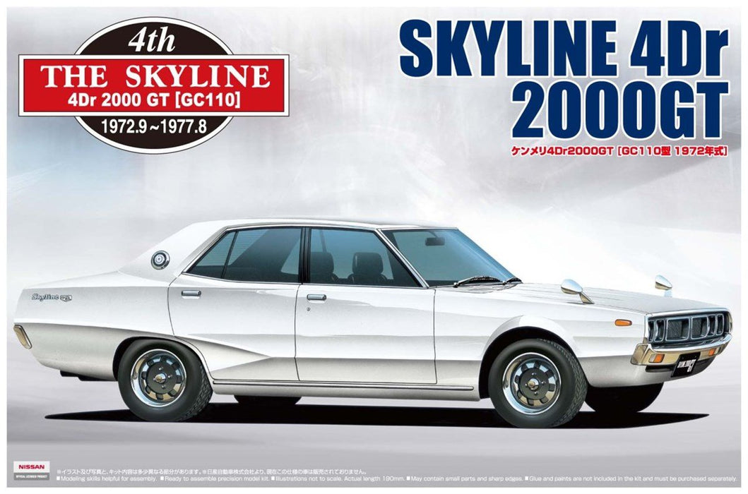 AOSHIMA 03145 Nissan Skyline 4Dr 2000Gt Gc110 1972 1/24 Scale Kit