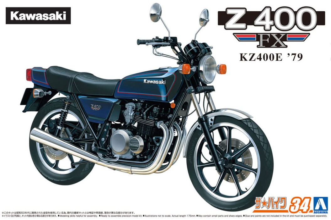 AOSHIMA Naked Bike 1/12 Kawasaki Kz400E Z400Fx '79 Modèle en plastique