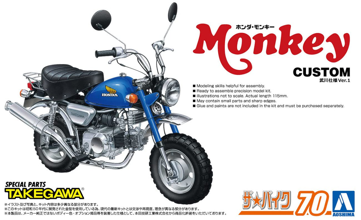 AOSHIMA The Bike 1/12 Honda Monkey '78 Custom Takegawa Ver.1 Plastikmodell