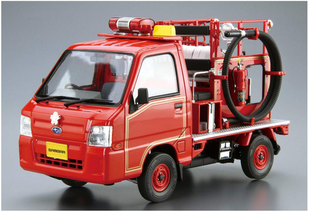 AOSHIMA The Model Car 1/24 Subaru Tt2 Sambar Fire Engine '11 Plastikmodell