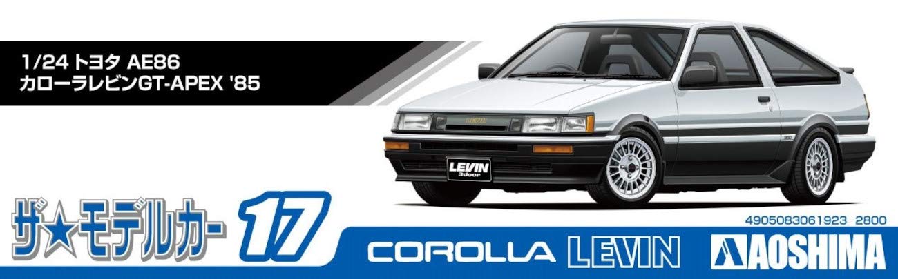 AOSHIMA le modèle de voiture 1/24 Toyota Ae86 Corolla Levin Gt-Apex '85 modèle en plastique