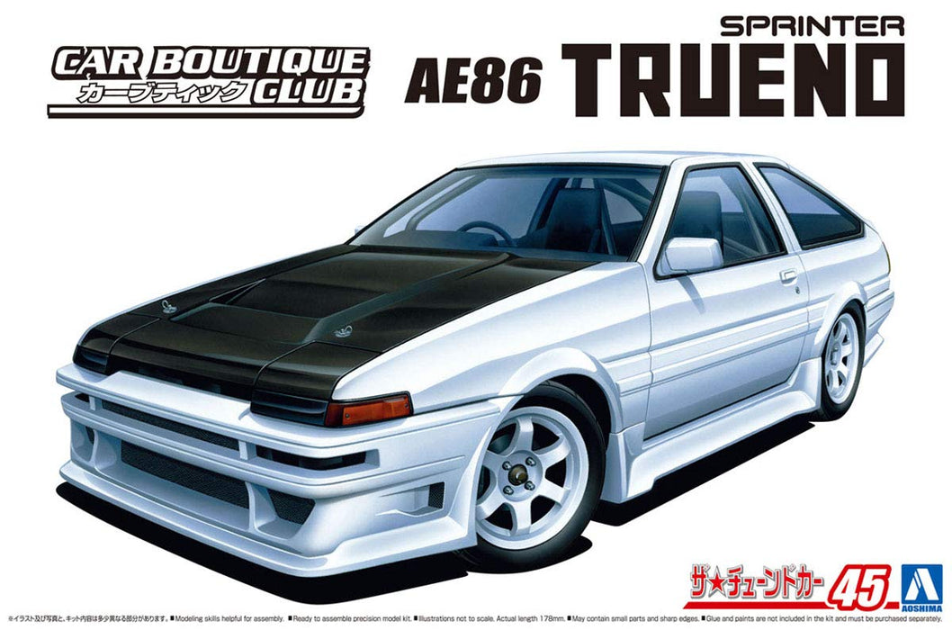 Qingdao Bunka Kyozaisha 1/24 The Tune Car Series No.45 Toyota Car Boutique Club Ae86 Trueno 1985 Plastic Model