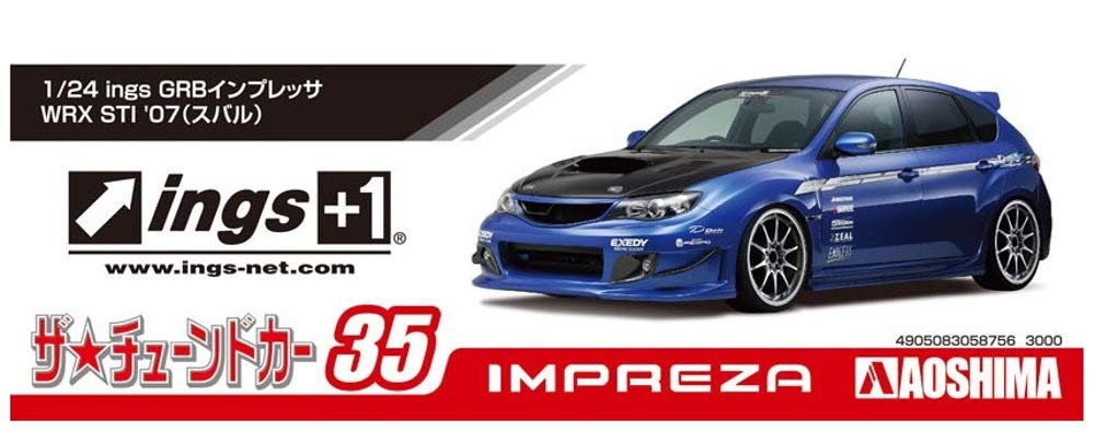 AOSHIMA The Tuned Car 1/24 Subaru Ings Grb Impreza Wrx Sti '07 Modèle en plastique