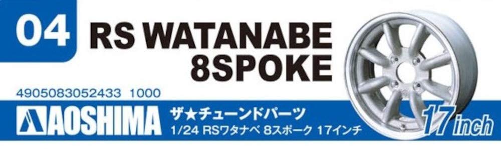 AOSHIMA Tuned Parts 1/24 Rs Watanabe 8-Speichen 17 Zoll Reifen &amp; Radsatz
