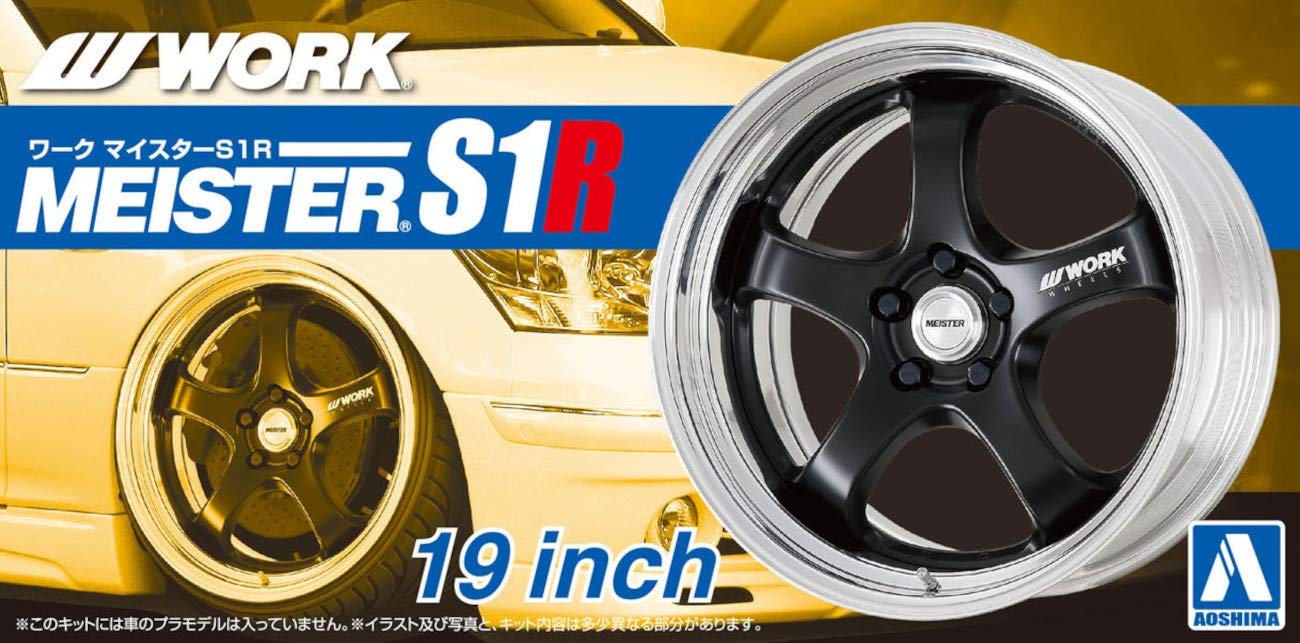 AOSHIMA Tuned Parts 1/24 Work Meister S1R 19Inch Tire & Wheel Set