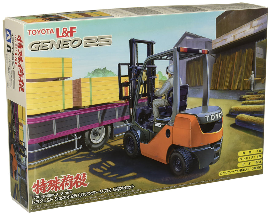 AOSHIMA - 48269 Toyota L&F Geneo 25 Forklift With Wood 1/32 Scale Kit