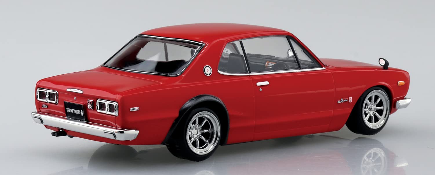 AOSHIMA The Snap Kit 1/32 Nissan Skyline 2000Gt-R Custom Wheel Red Plastic Model
