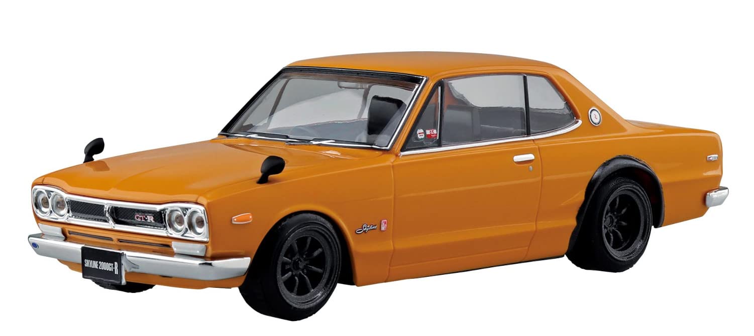AOSHIMA The Snap Kit 1/32 Nissan Skyline 2000Gt-R Custom Wheel Safari Brown Plastic Model