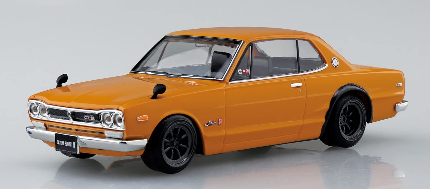 AOSHIMA - The Snap Kit 1/32 Nissan Skyline 2000Gt-R Custom Wheel - Safari Brown Plastic Model