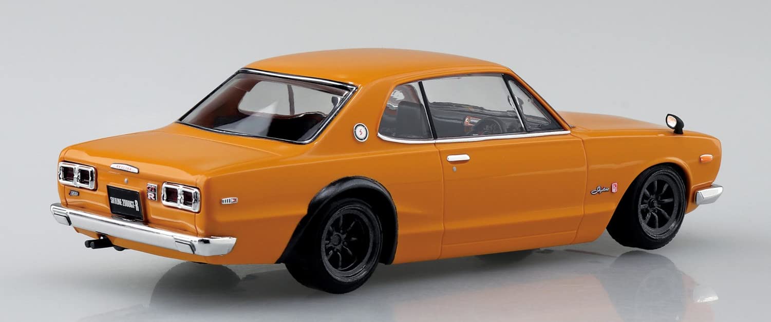 AOSHIMA - The Snap Kit 1/32 Nissan Skyline 2000Gt-R Custom Wheel - Safari Brown Plastic Model