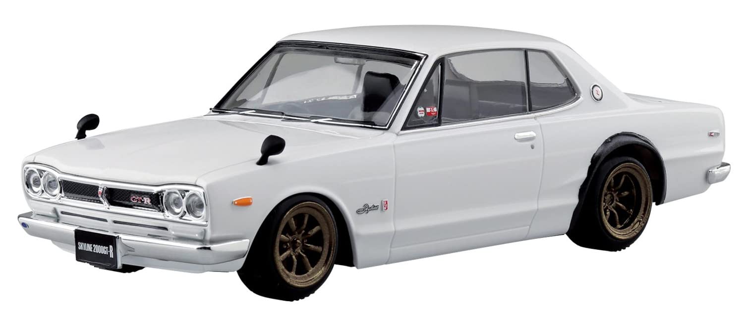 AOSHIMA The Snap Kit 1/32 Nissan Skyline 2000Gt-R Custom Wheel White Plastic Model