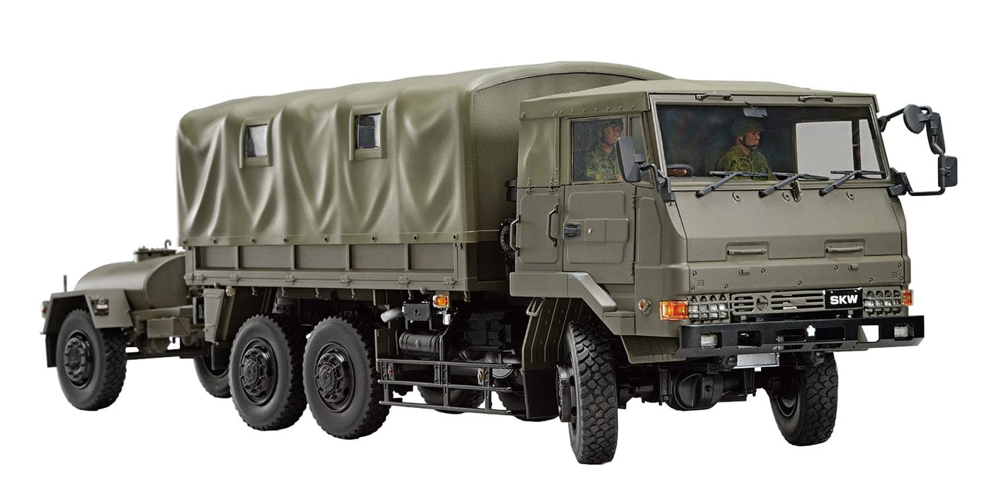 AOSHIMA Military Model Kit 1/35 3 1/2T Truck Skw-476 W /Outdoor Cooker No. 1 22-Kai And 1T Water Tank Trailer Plastic Model