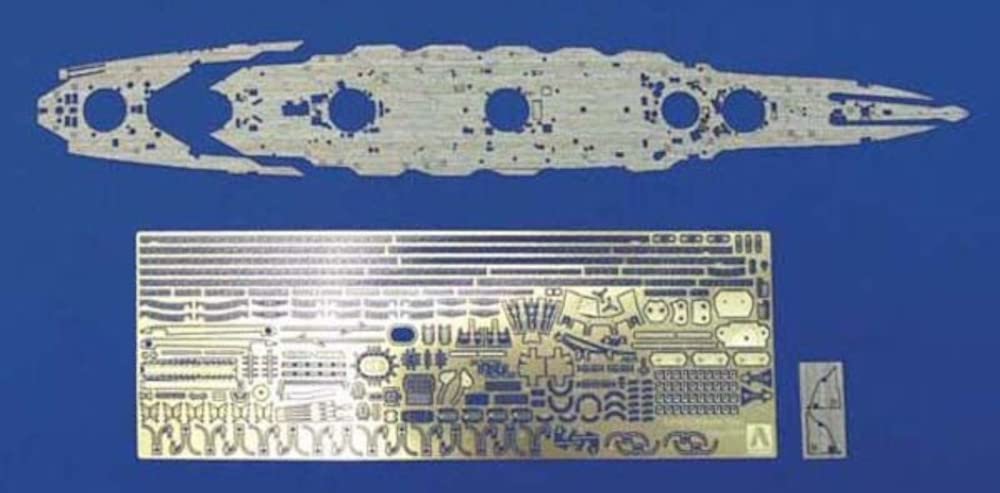 AOSHIMA Waterline 1/700 Detail Up Parts For Ijn Fuso 1944 Deck Sheet & Photo Etched Parts
