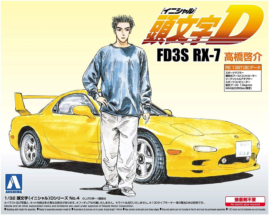 AOSHIMA - Initial D 1/32 Keisuke Takahashi Fd3S Rx-7 Plastic Model