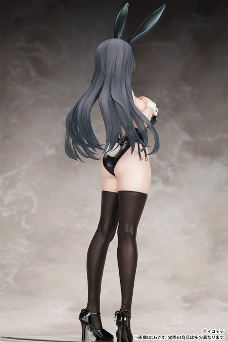 B´Full Black Bunny Kouhai-Chan Real Face Ver. Figure 1/7 Scale Illustrated By Ikomochi Japan