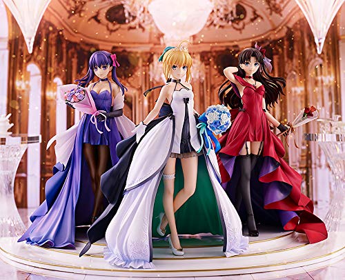 Fate/Stay Night  ~15Th Celebration Project~ Saber Rin Tohsaka Sakura Matou ~15Th Celebration Dress Ver.~ Premium Box 1/7 Scale Abs&Amp;Pvc Painted