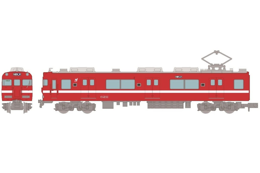 TOMYTEC - Nagoya Railroad - Meitetsu Series 6000 - White Belt Reproduction/ 6011 Configuration 2 Cars Set - N Scale