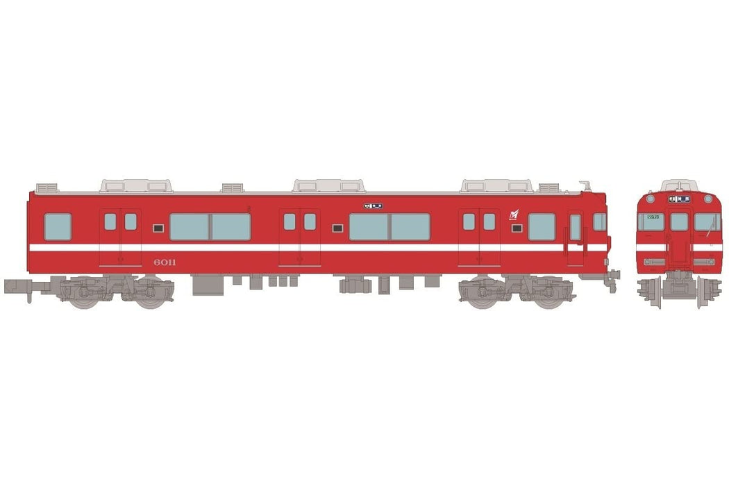 TOMYTEC - Nagoya Railroad - Meitetsu Series 6000 - White Belt Reproduction/ 6011 Configuration 2 Cars Set - N Scale