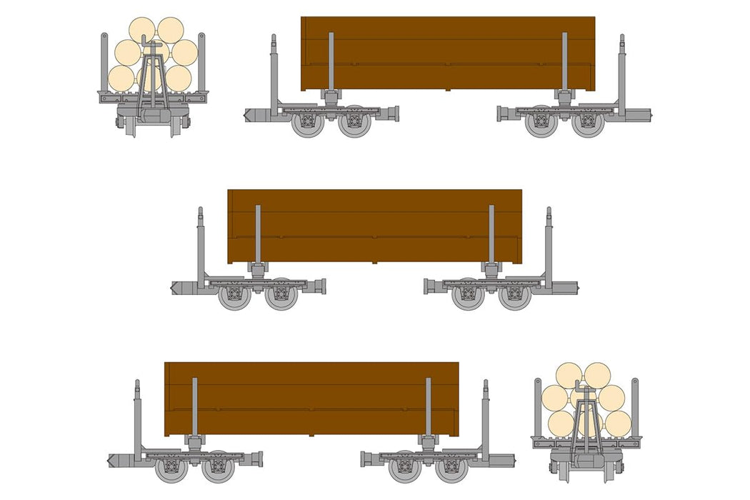 Tomytec Railway Collection Iron Collection Narrow Gauge 80 Lumber Truck 3-Car Set ED