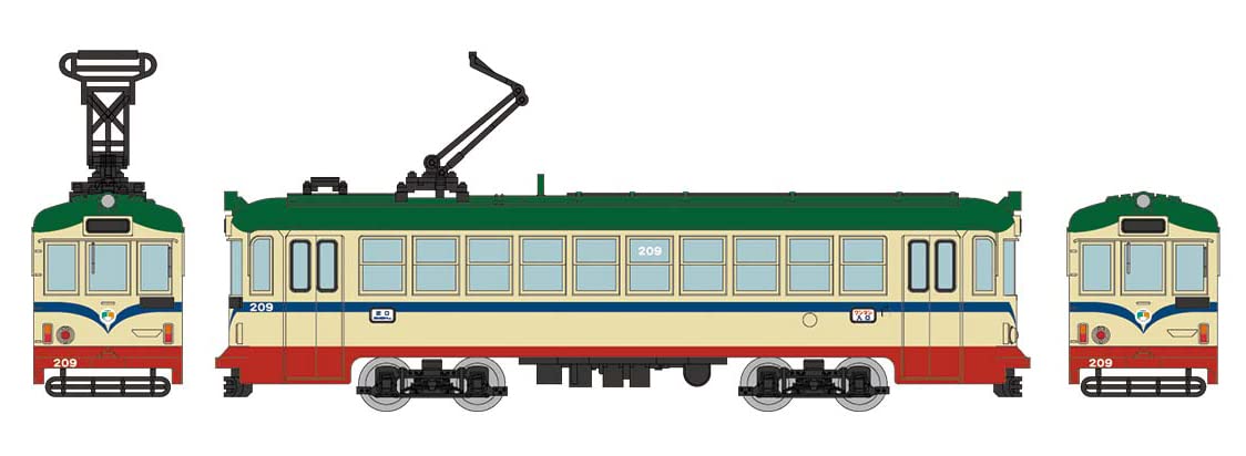 Tomytec Railway Collection - Tosaden Kotsu Type 200 Wagon n° 209 A Fournitures de diorama