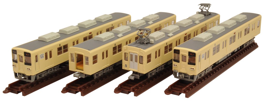 Tomytec 4-Car Set: Tobu Railway 8000 Series Updated Sage Cream Railway Collection