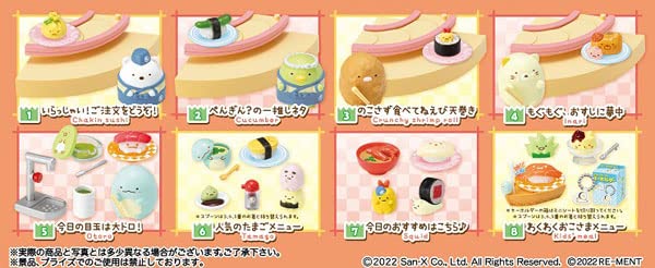 RE-MENT Sumikko Gurashi Sushi Shop 8Pcs Boîte Complète