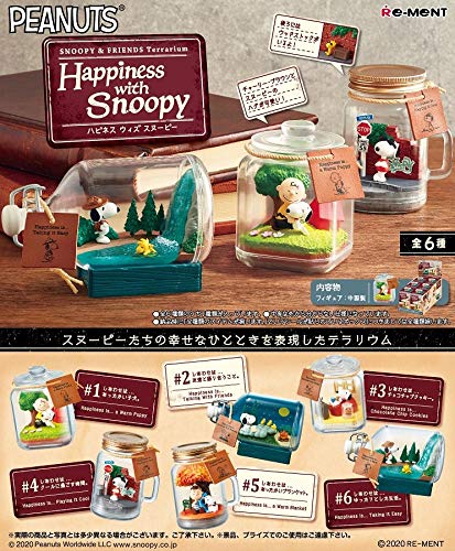 RE-MENT Snoopy & Friends Terrarium Happiness With Snoopy 6 Pcs Box