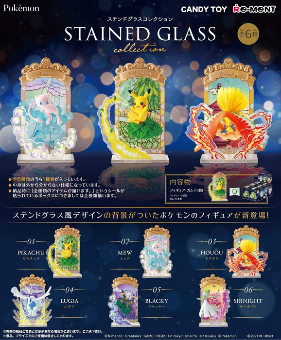 RE-MENT Pokemon Stained Glass Collection 6-teilige Box
