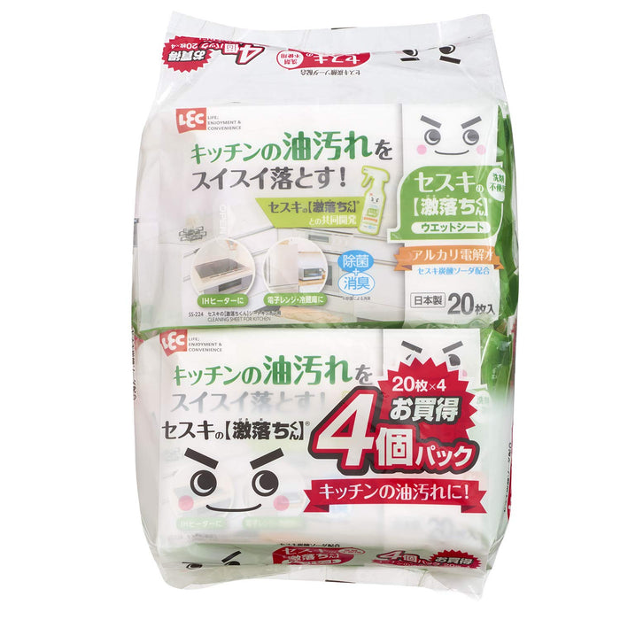 Lec Rec Sesqui'S Gekiochi-Kun Kitchen Sheets 20 Sheets (Pack Of 4) Japan Alkaline Electrolyzed Water Ss-291