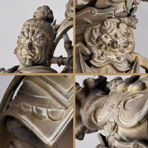 Revoltech Collection de statues bouddhistes Takeya No.002ex Komokuten Figurine en bois