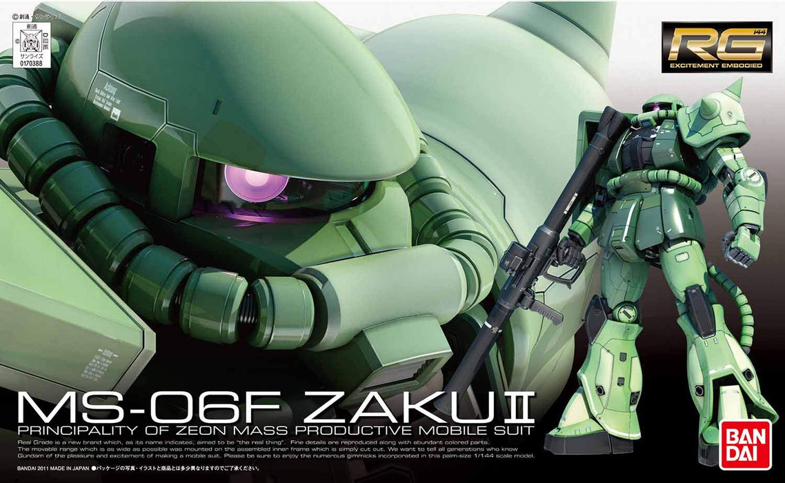 BANDAI Rg 04 Gundam Ms-06F Zaku Ii 1/144 Kit Échelle