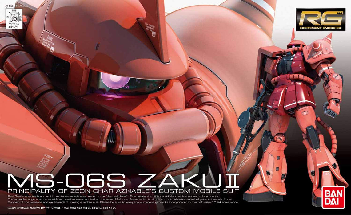 BANDAI Rg 02 Gundam Ms-06S Zaku II Bausatz im Maßstab 1:144