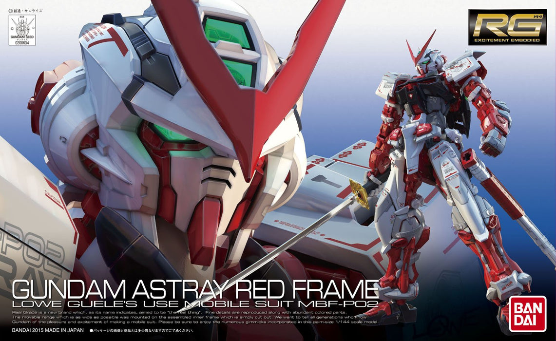 Rg Mobile Suit Gundam Seed Astray Mbf-P02 Gundam Astray Roter Rahmen Maßstab 1:144 Farbkodiertes Kunststoffmodell