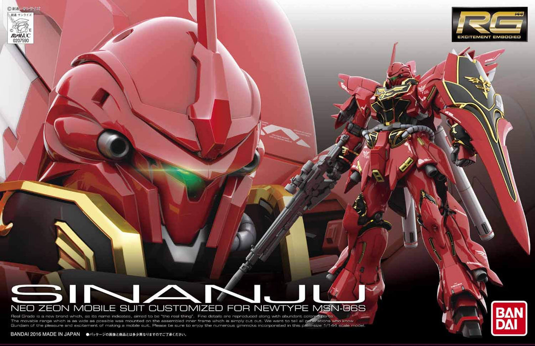BANDAI Rg-22 Gundam Msn-06S Sinanju Échelle 1/144 Kit