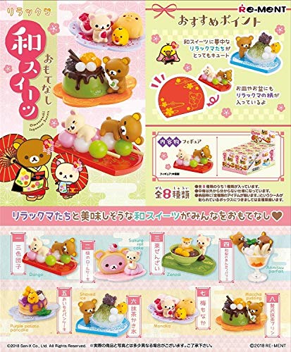 RE-MENT 172040 Rilakkuma Omotenashi Bonbons Japonais 1 Boîte 8 Figurines